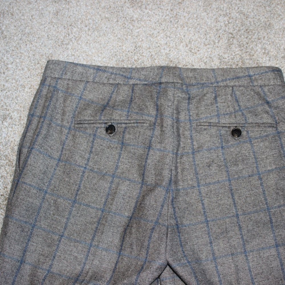Theory Cropped Wool Blend Windowpane Check Pants - image 6